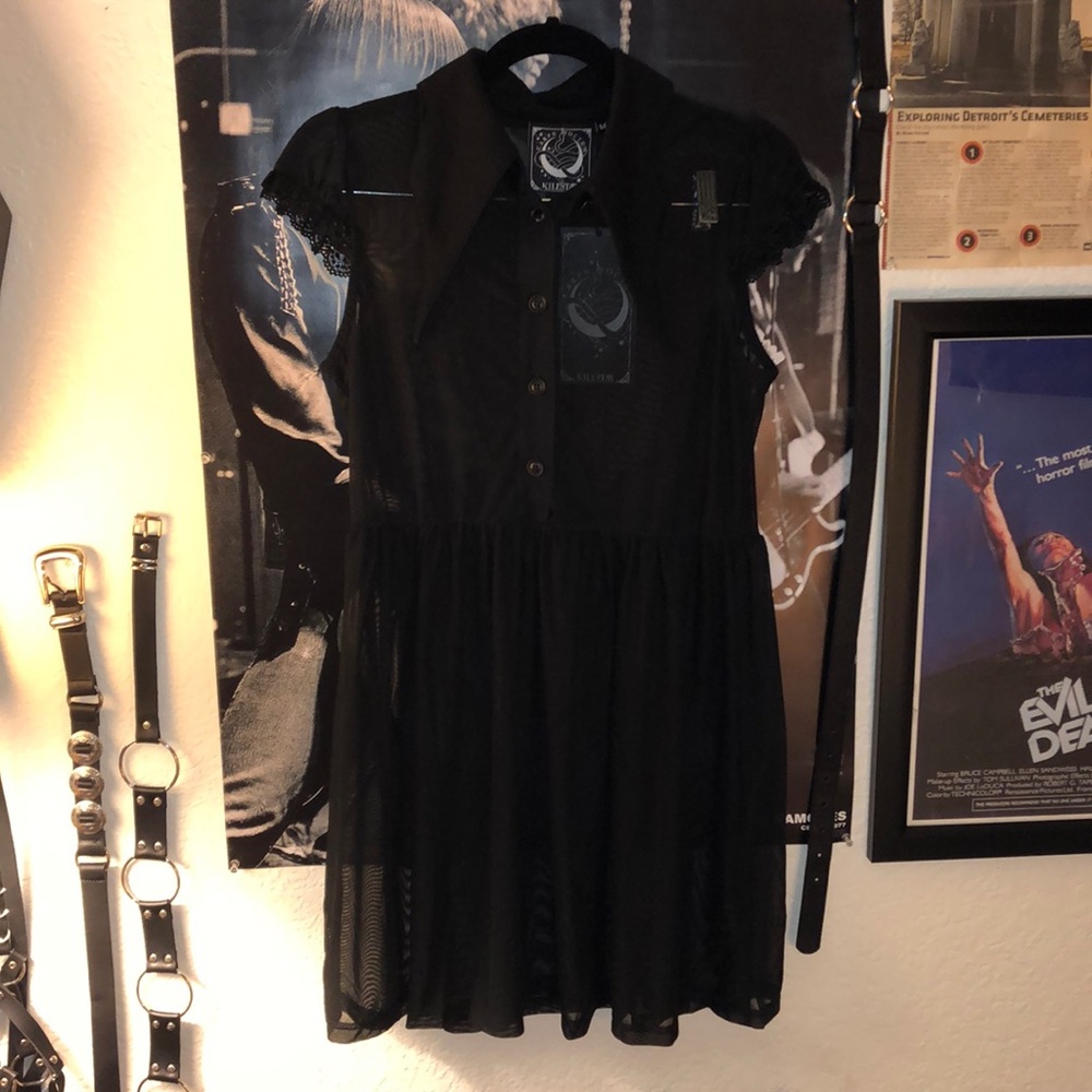 Killstar Eve Hallows Skater Sheer Dress Medium